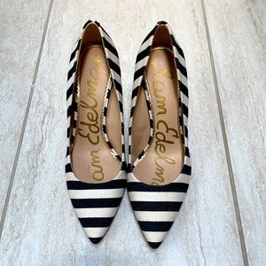 Sam Edelman size 9, black and white stripe classic pump